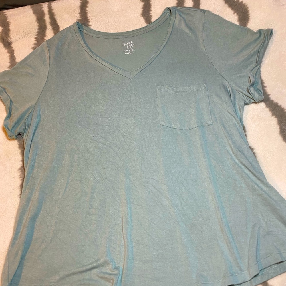 Sweet Tea light blue 0X top